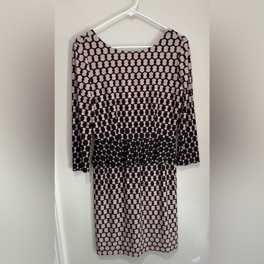 Donna Morgan Long Sleeve Dress in Cream and Black